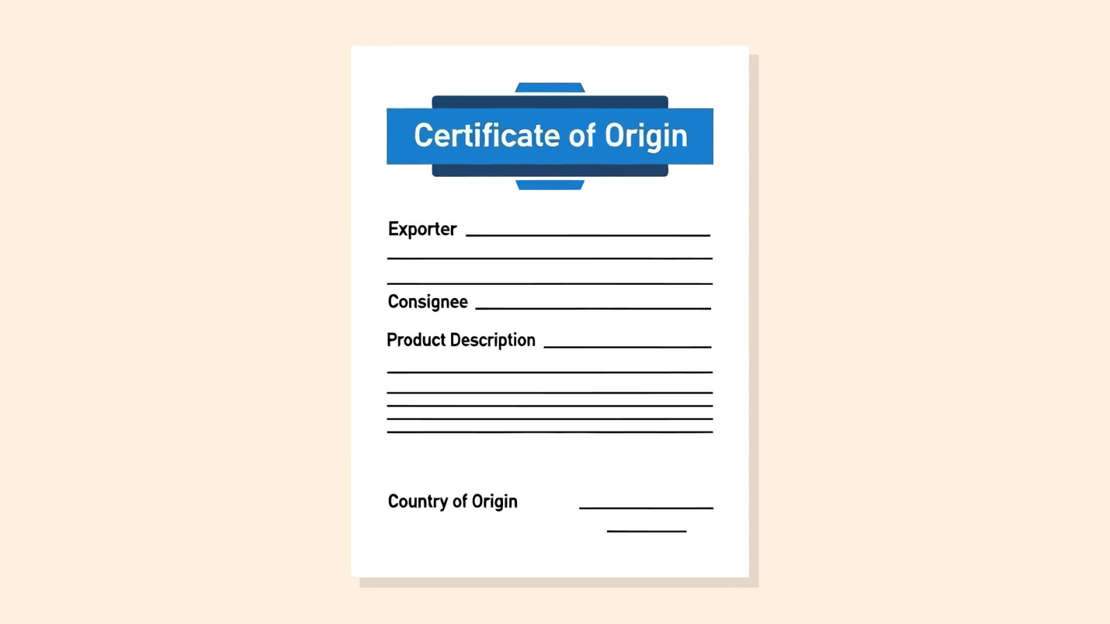 Declaration of origin of goods - certif...