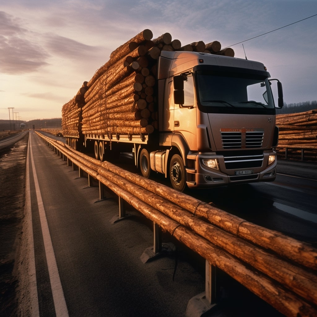 Transportation of wood-by road