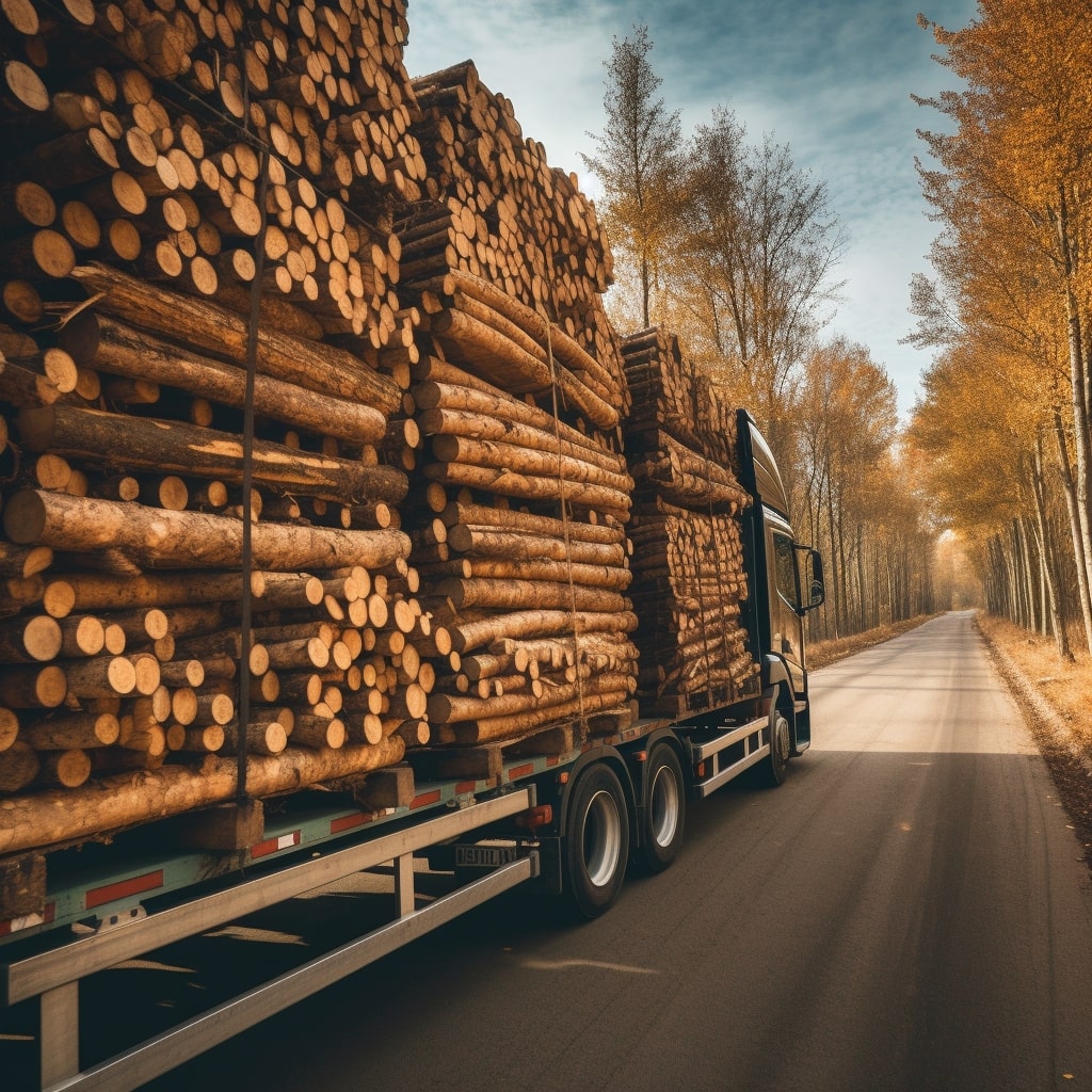 Transportation of wood-by road